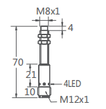 M8非埋式接近開關插件式