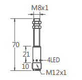 M8埋入式遠距離接近開關（尾插12）